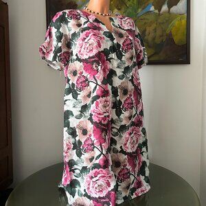 Valentina Naldi NWT Made in Italy 100% Linen Floral Dress, sz XL